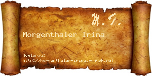 Morgenthaler Irina névjegykártya
